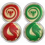 Germania SPACE RED and GREEN DRAGONS Special Edition BEASTS FAFNIR GEMINUS 2 x 5 Mark 2020 Two Coin Silver Set Metallic plated (1 oz x 2) 2 oz